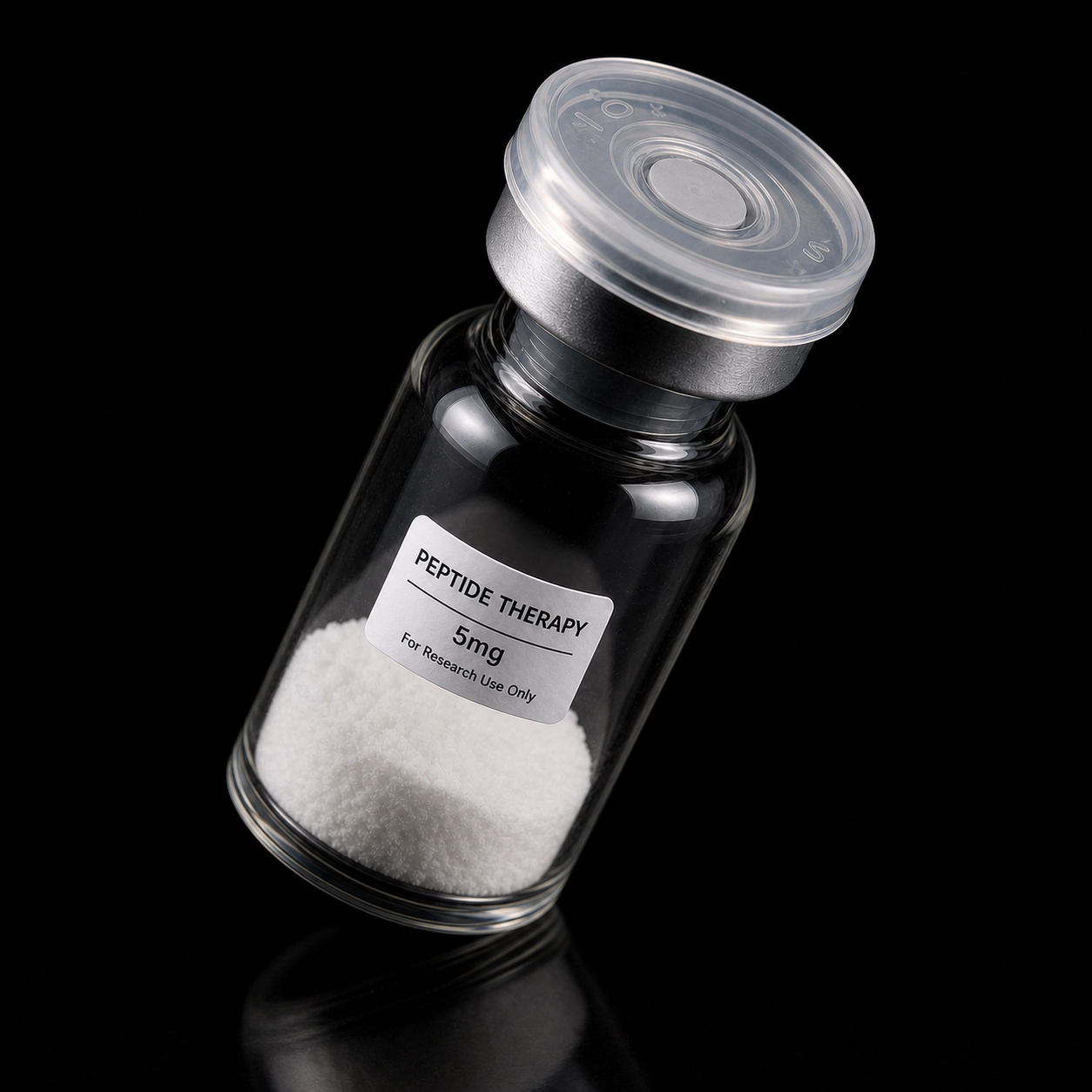 A peptide vial: cap, crimp seal, label, and lyophilized powder — what to inspect on arrival.