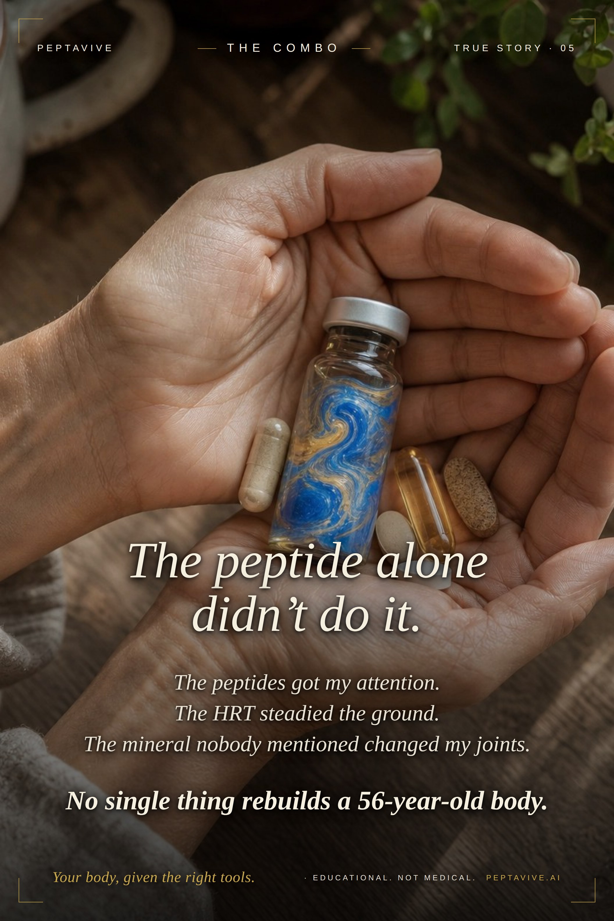 The peptide alone didn't do it — PeptaVive true story about combining peptides, HRT, and minerals